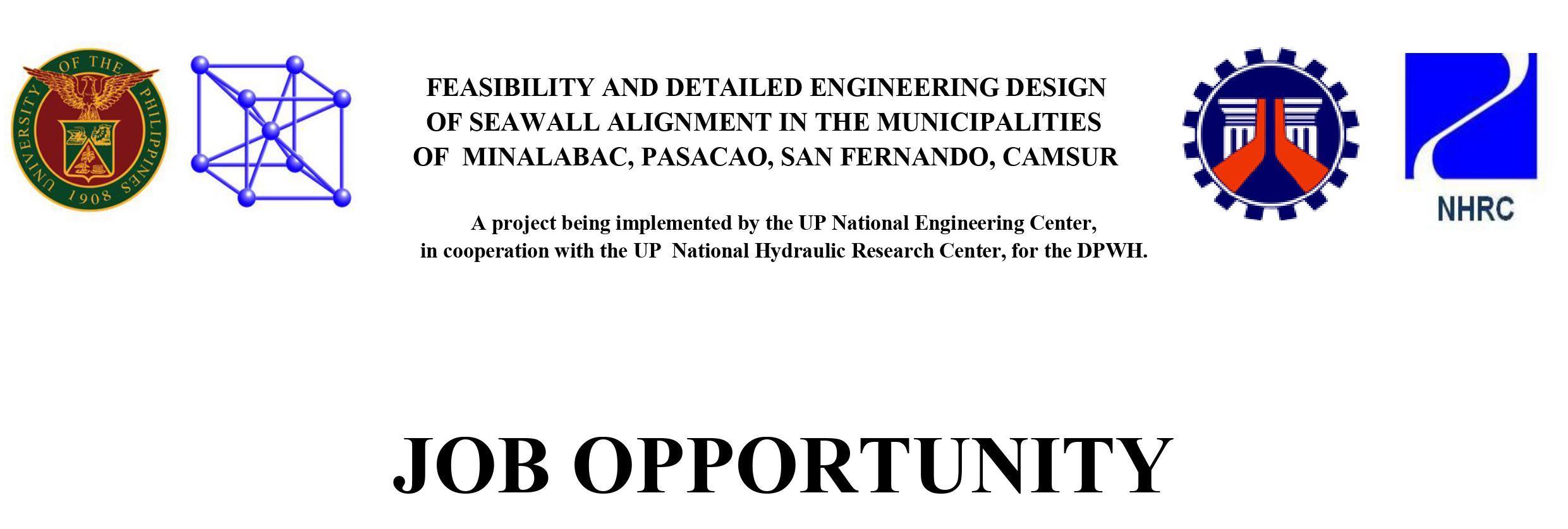 Hiring – CamSur Seawall FS-DED Project