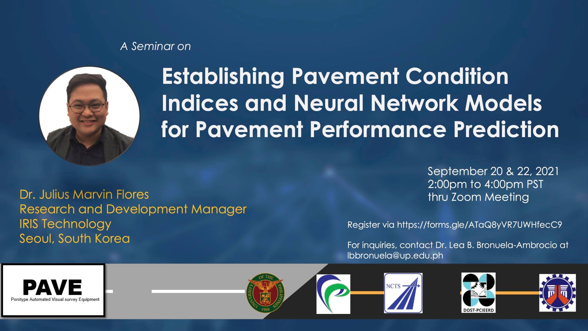 Seminar on Establishing Pavement Condition Indices and Neural Network Models for Pavement Performance Prediction