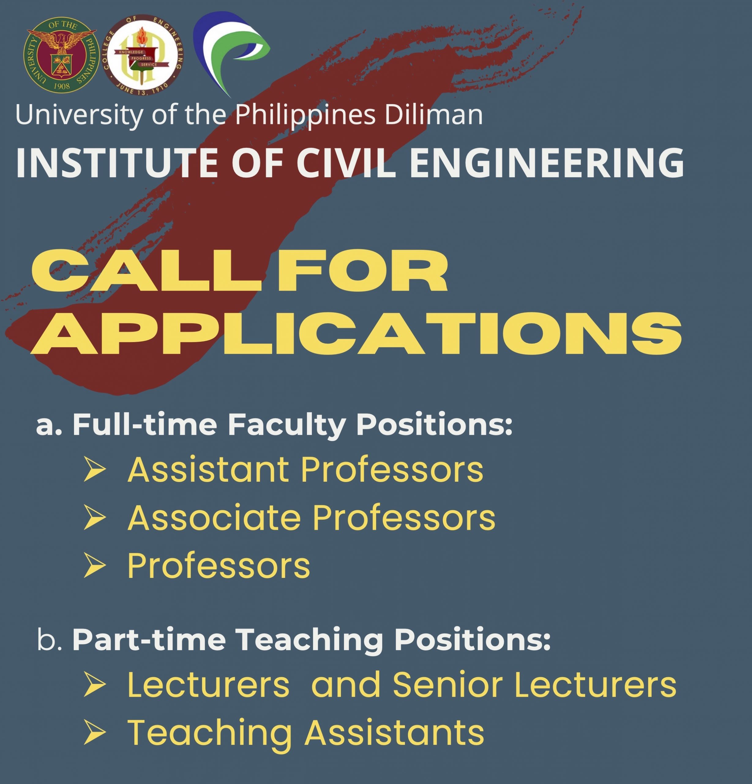 Call for Applications – Faculty positions