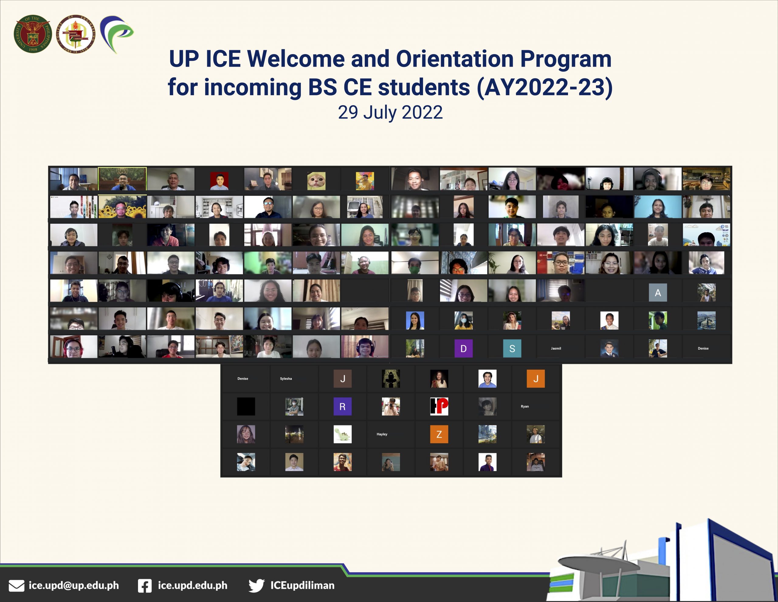 UP ICE welcomes incoming BS CE students for AY2022-2023