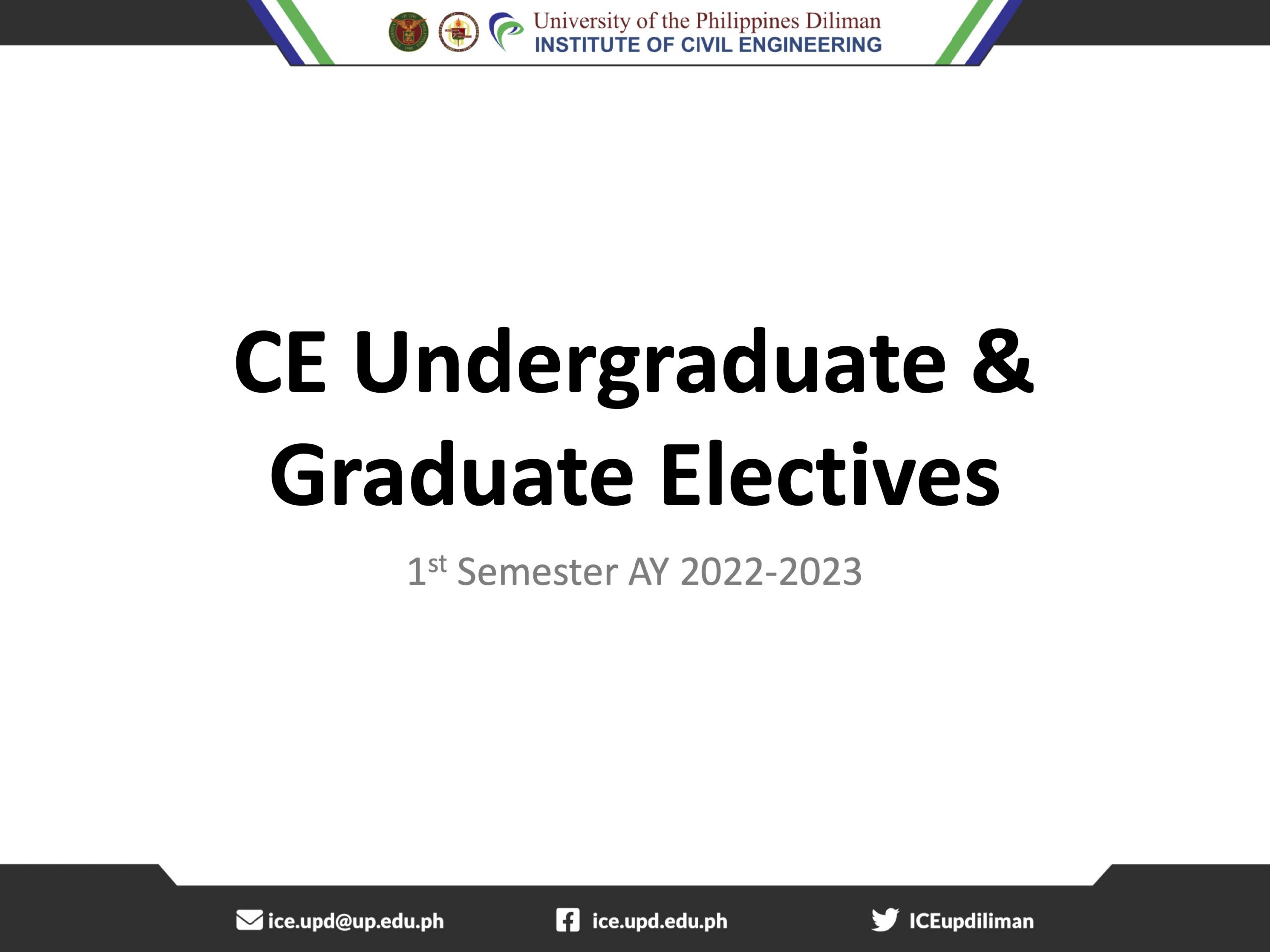 CE elective courses for 1st Sem AY2022-23