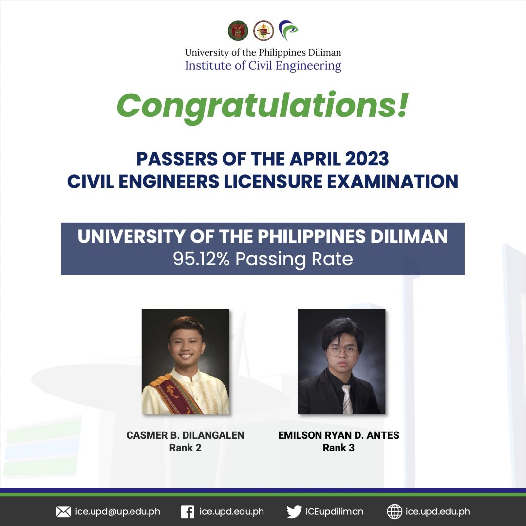 UP Diliman gets 95.12% passing rate in the April 2023 CE board exam
