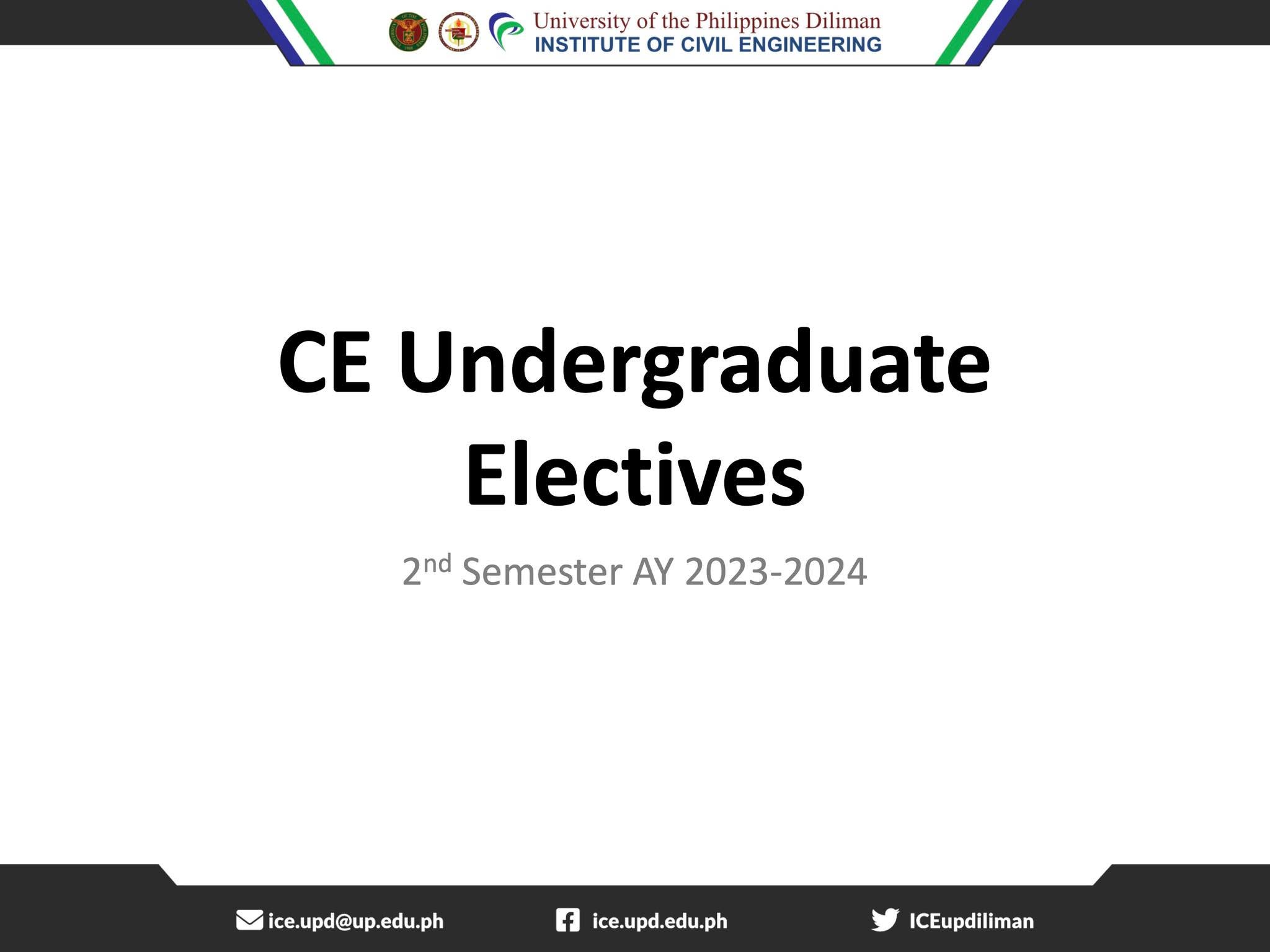 CE Undergraduate Electives 2nd Semester AY 2023 2024 CE Undergraduate Electives 2nd Semester AY 2023 2024