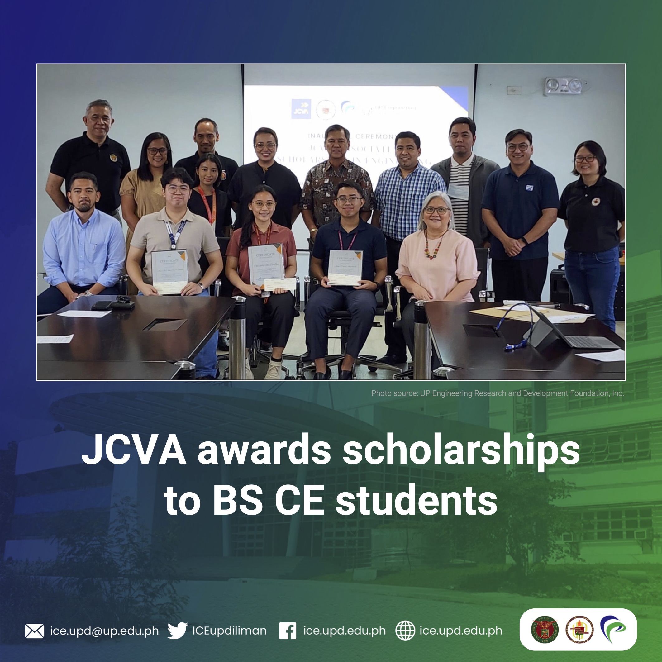 JCVA awards scholarships to BS CE students