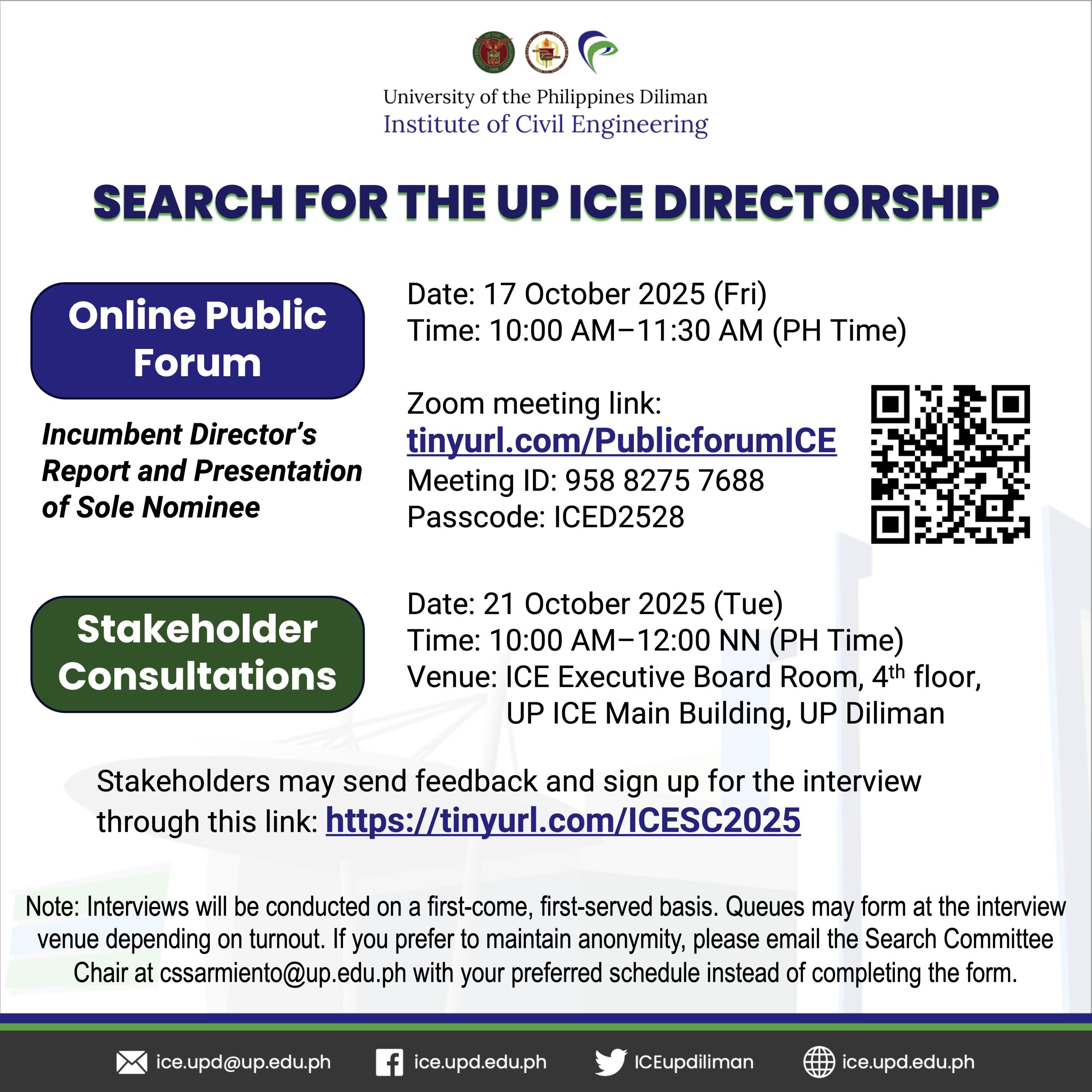 Search for the UP ICE Directorship