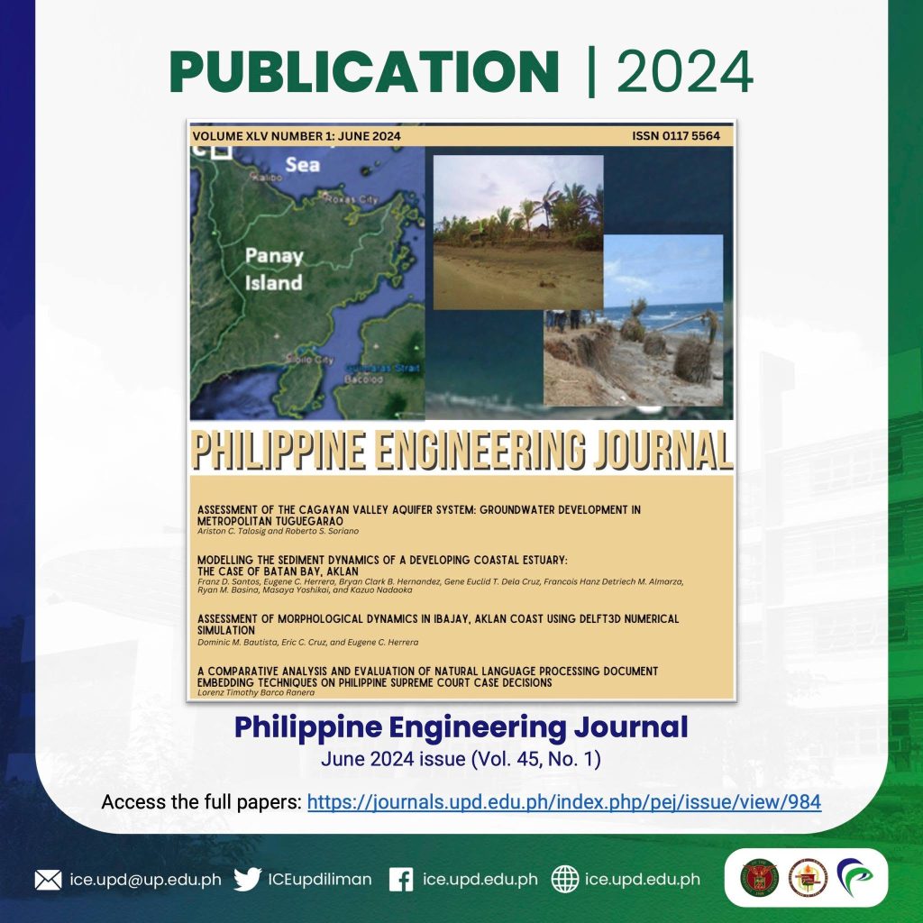 Publication Alert_Philippine Engineering Journal Releases June 2024 Issue Featuring Research by UP ICE Faculty and Graduates