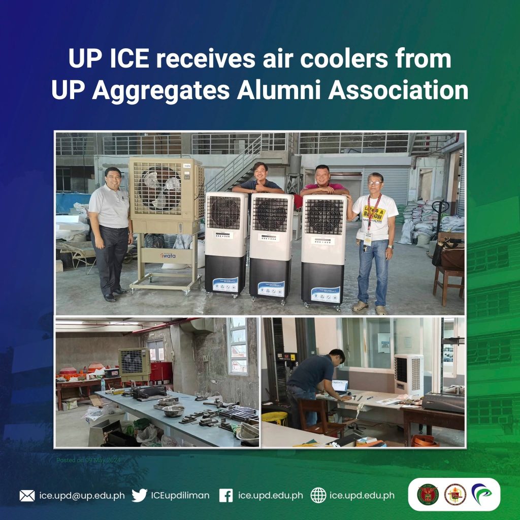 UP ICE receives air coolers from UP Aggregates Alumni Association